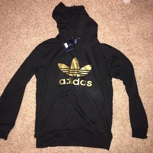 Adidas black and gold hood
